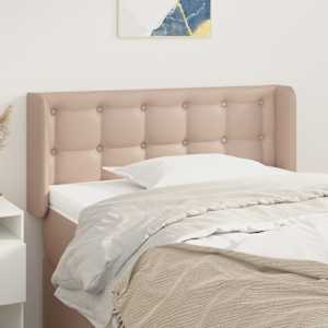 Vzglavje z ušesi kapučino 103x16x78/88 cm umetno usnje