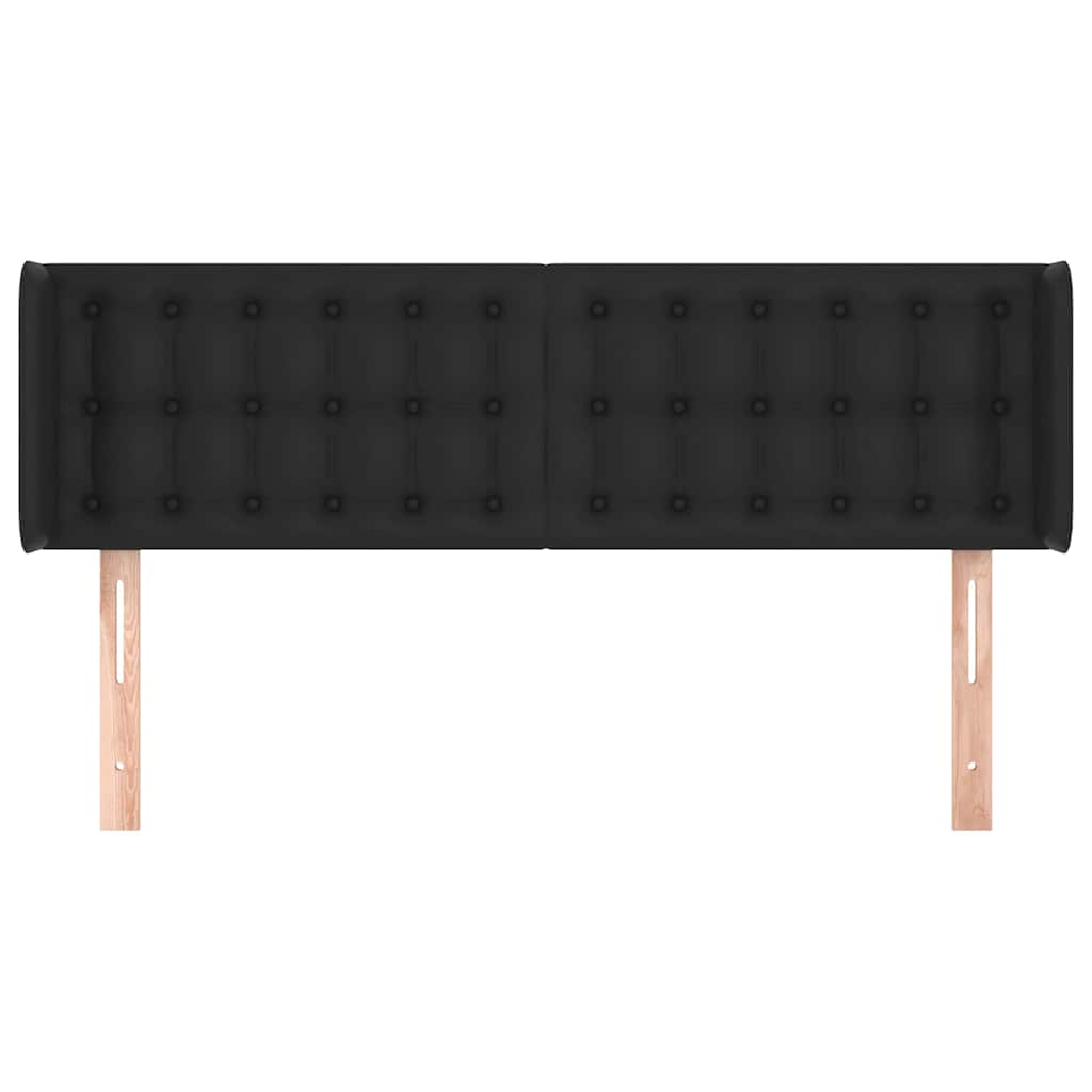 vidaXL Hoofdbord met randen 147x16x78/88 cm kunstleer zwart, foto 2