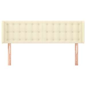 Čelo postele typu ušák krémové 147 x 16 x 78/88 cm umělá kůže - obrázek 3