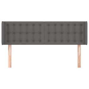 Čelo postele typu ušák šedá 147 x 16 x 78/88 cm umělá kůže - obrázek 3