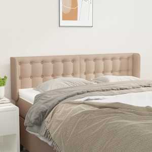 Vzglavje z ušesi kapučino 147x16x78/88 cm umetno usnje