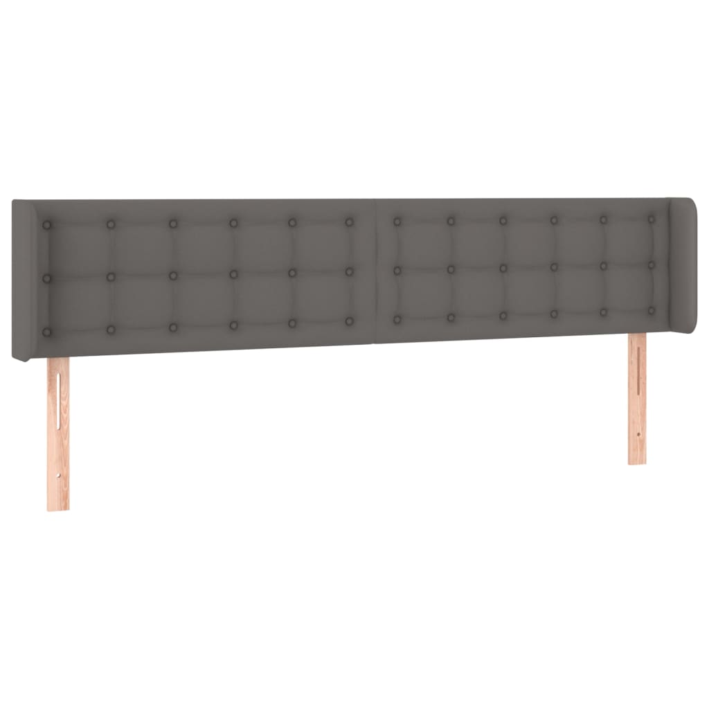 vidaXL Čelo postele typu ušák šedá 163 x 16 x 78/88 cm umělá kůže