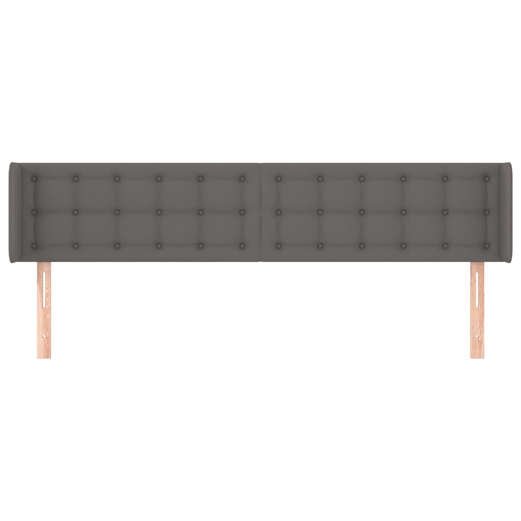 vidaXL Čelo postele so záhybmi sivé 163x16x78/88 cm umelá koža