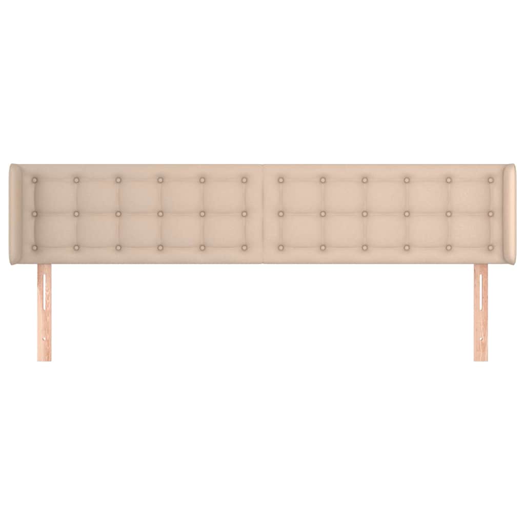 vidaXL Hoofdbord met randen 163x16x78/88 cm kunstleer cappuccinokleur bruin, foto 2