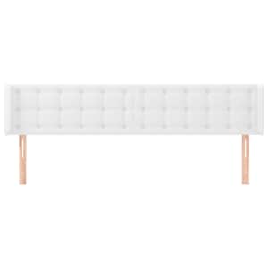 Čelo postele typu ušák bílá 183x16x78/88 cm umělá kůže - obrázek 3