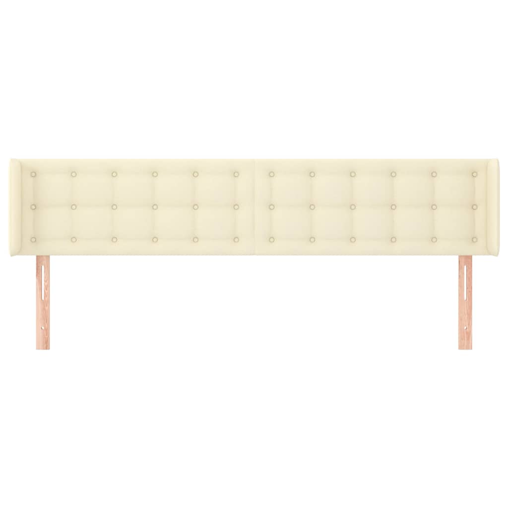 vidaXL Hoofdbord met randen 183x16x78/88 cm kunstleer crèmekleurig, foto 2
