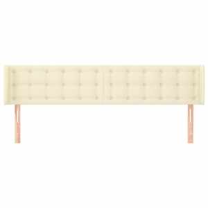 Čelo postele typu ušák krémové 183x16x78/88 cm umělá kůže - obrázek 3