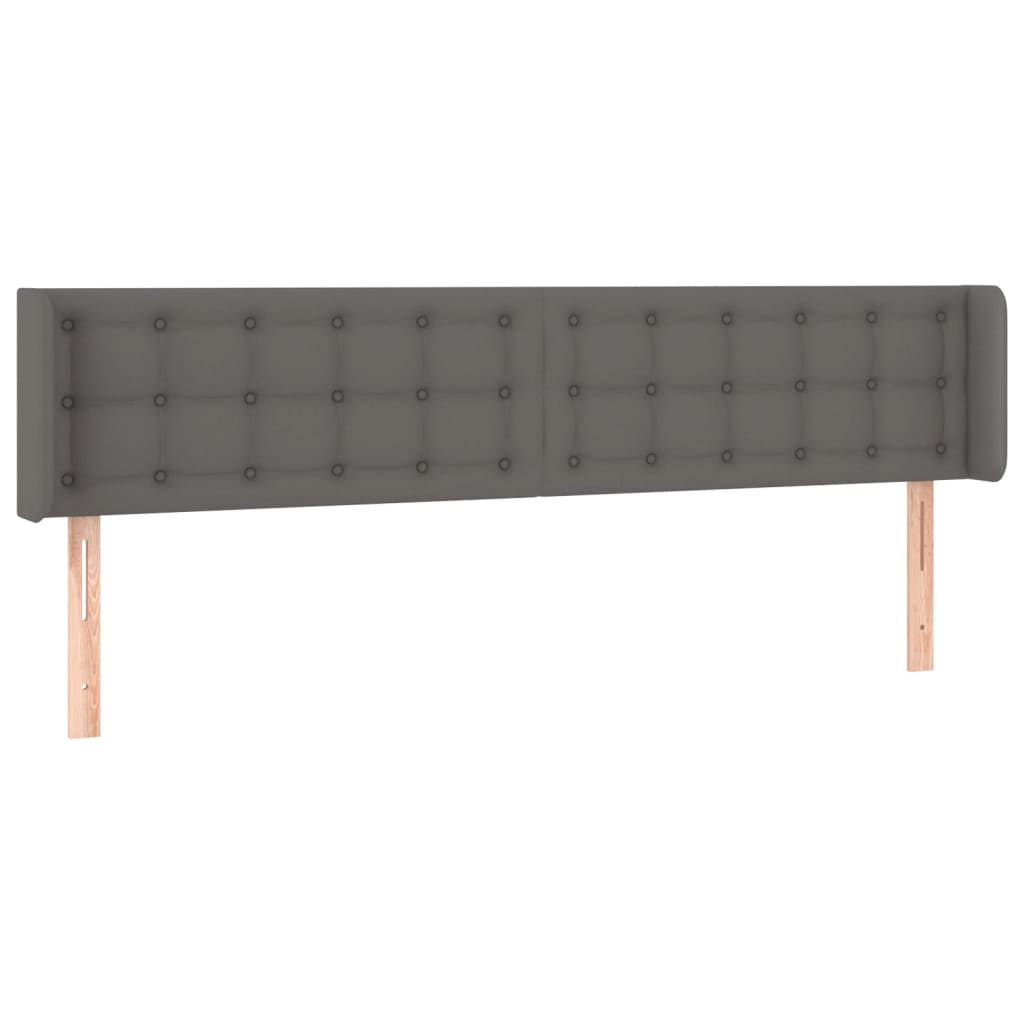 vidaXL Čelo postele typu ušák šedá 183x16x78/88 cm umělá kůže