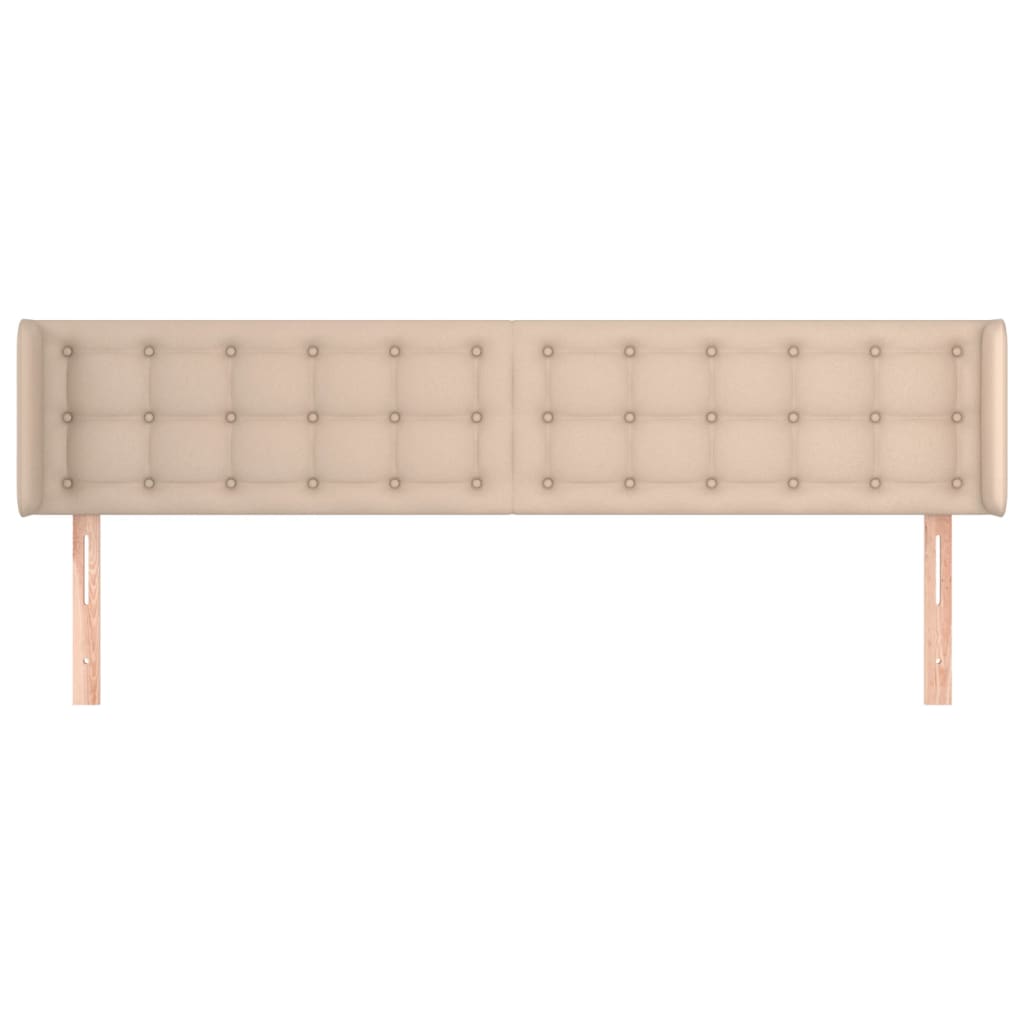 vidaXL sengegavl med kanter 183x16x78/88 cm kunstlæder cappuccino