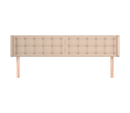 vidaXL Tăblie pat cu aripioare cappuccino 183x16x78/88 cm piele eco