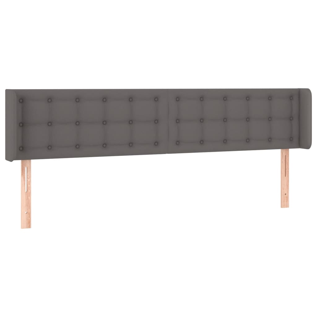vidaXL Čelo postele typu ušák šedá 203 x 16 x 78/88 cm umělá kůže