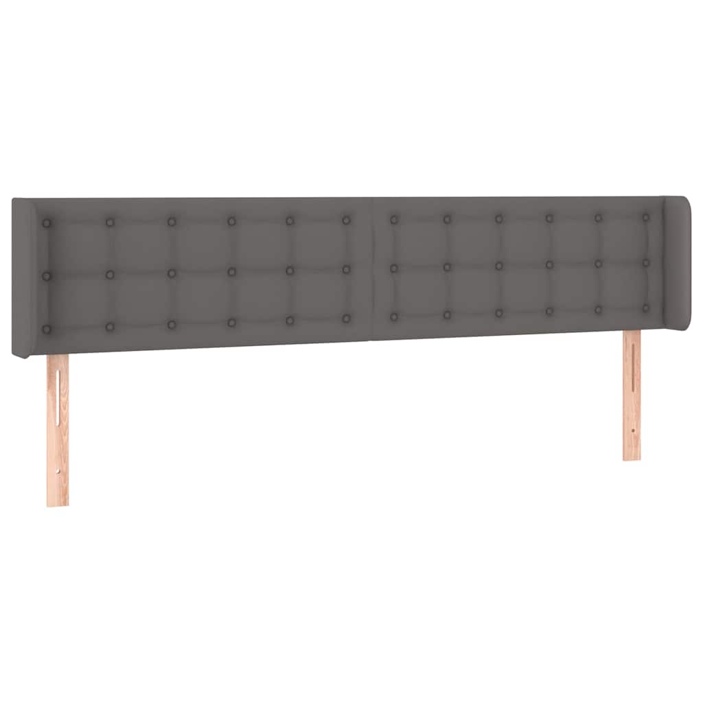 vidaXL Čelo postele typu ušák šedá 203 x 16 x 78/88 cm umělá kůže