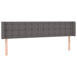 Čelo postele typu ušák šedá 203 x 16 x 78/88 cm umělá kůže - obrázek 2
