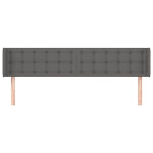 Čelo postele typu ušák šedá 203 x 16 x 78/88 cm umělá kůže - obrázek 3