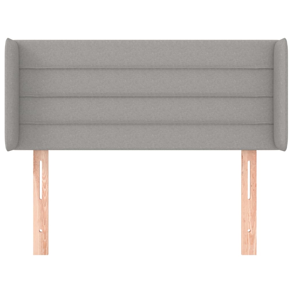 vidaXL Hoofdbord met randen 93x16x78/88 cm stof lichtgrijs afbeelding