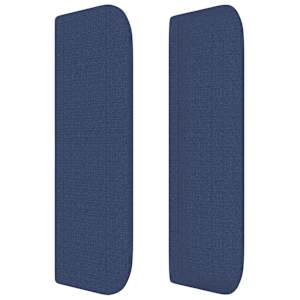 Čelo postele typu ušák modré 93 x 16 x 78/88 cm textil - obrázek 4