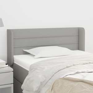 Vzglavje z ušesi svetlo sivo 103x16x78/88 cm blago