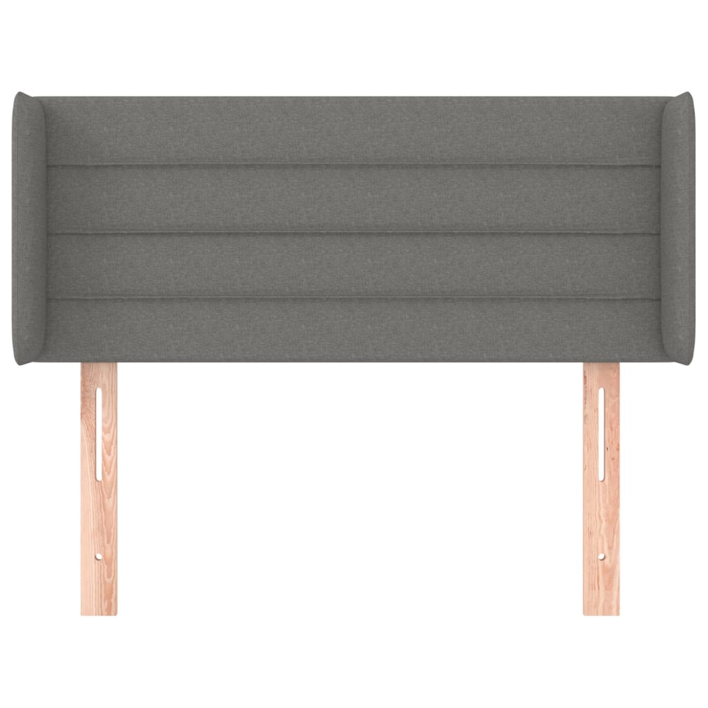 vidaXL Hoofdbord met randen 103x16x78/88 cm stof donkergrijs afbeelding