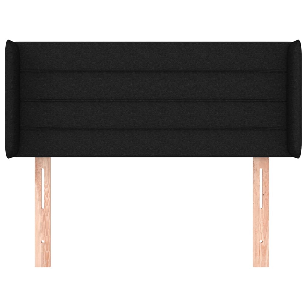 vidaXL Hoofdbord met randen 103x16x78/88 cm stof zwart afbeelding