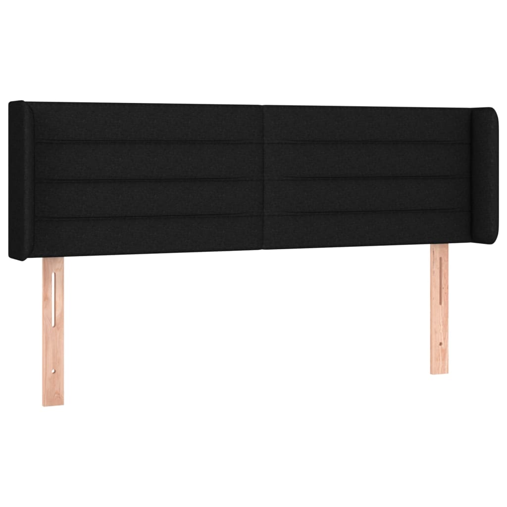 vidaXL Čelo postele typu ušák černé 147x16x78/88 cm textil