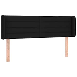 Čelo postele typu ušák černé 147x16x78/88 cm textil - obrázek 2