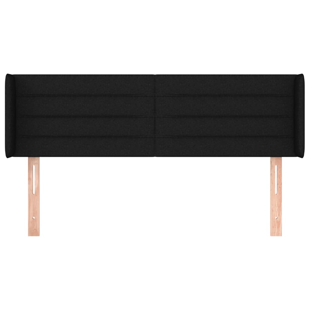 vidaXL Hoofdbord met randen 147x16x78/88 cm stof zwart afbeelding