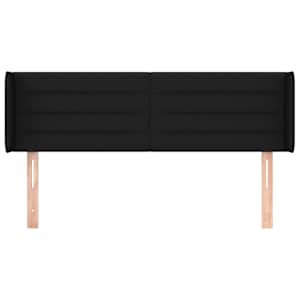 Čelo postele typu ušák černé 147x16x78/88 cm textil - obrázek 3