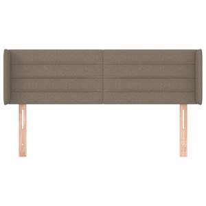 Čelo postele typu ušák taupe 147 x 16 x 78/88 cm textil - obrázek 3