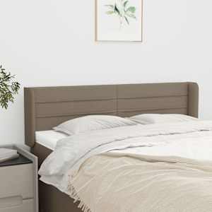 Čelo postele typu ušák taupe 147 x 16 x 78/88 cm textil - obrázek 1