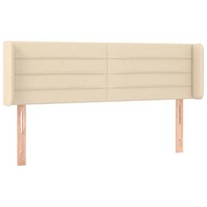 Čelo postele typu ušák krémové 147 x 16 x 78/88 cm textil - obrázek 2