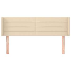 Čelo postele typu ušák krémové 147 x 16 x 78/88 cm textil - obrázek 3