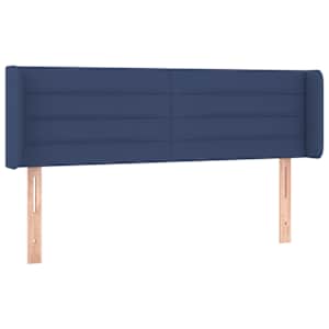Čelo postele typu ušák modré 147 x 16 x 78/88 cm textil - obrázek 2