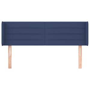 Čelo postele typu ušák modré 147 x 16 x 78/88 cm textil - obrázek 3