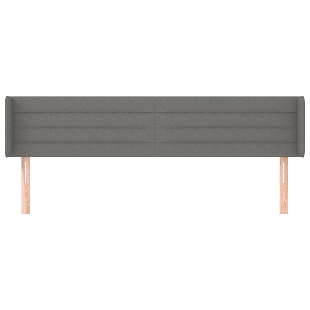 vidaXL Hoofdbord met randen 163x16x78/88 cm stof donkergrijs afbeelding