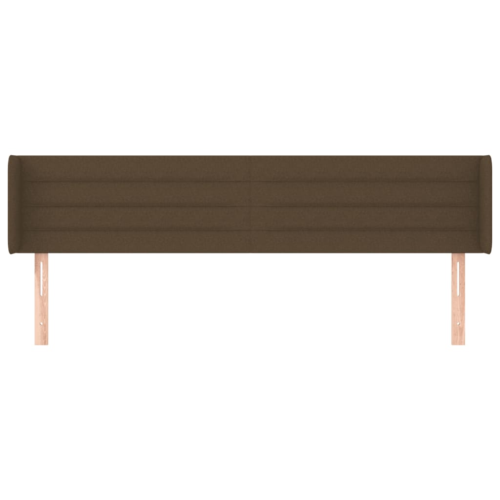 vidaXL Hoofdbord met randen 163x16x78/88 cm stof donkerbruin afbeelding