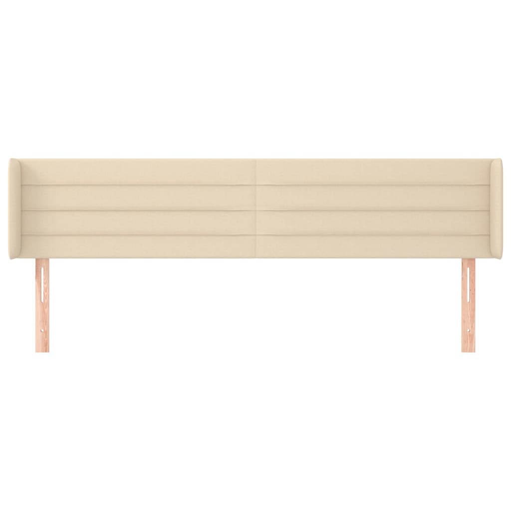 vidaXL Cabeceira de cama c/ abas tecido 163x16x78/88 cm creme