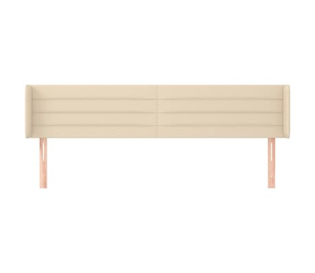 vidaXL Tête de lit avec oreilles Crème 163x16x78/88 cm Tissu