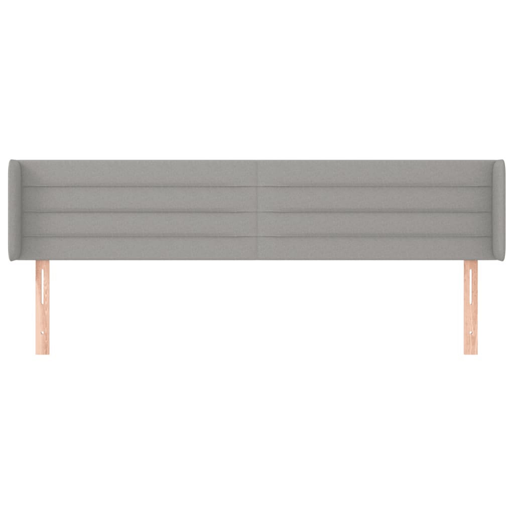 vidaXL Hoofdbord met randen 183x16x78/88 cm stof lichtgrijs afbeelding