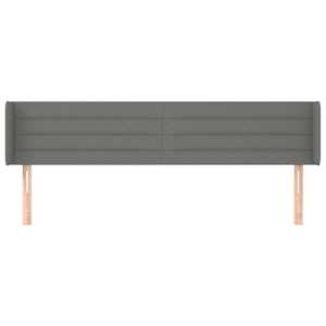 Čelo postele typu ušák tmavě šedé 183x16x78/88 cm textil - obrázek 3