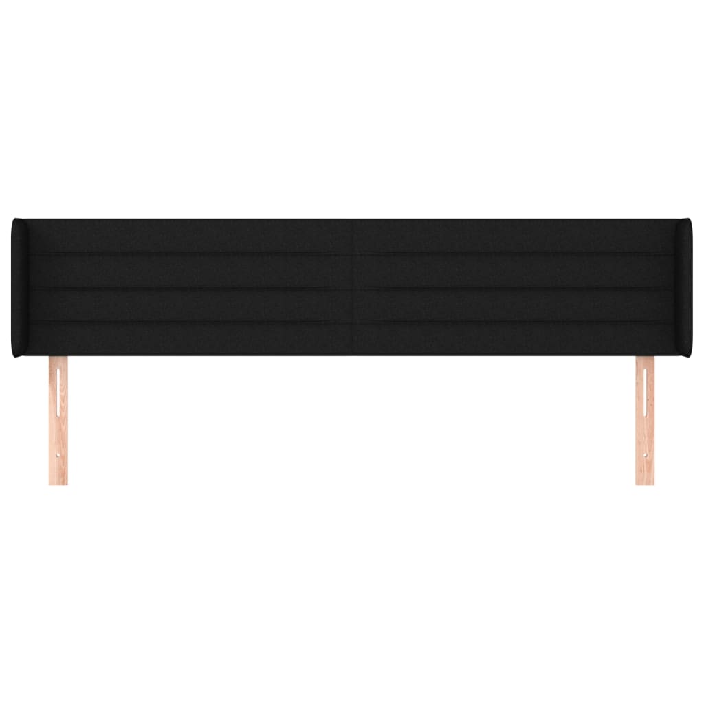 vidaXL Hoofdbord met randen 183x16x78/88 cm stof zwart afbeelding