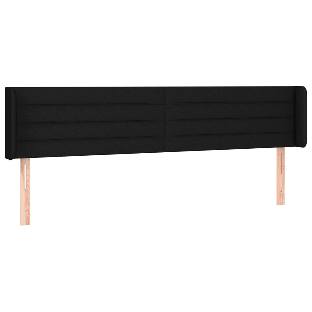 vidaXL Čelo postele typu ušák černé 203 x 16 x 78/88 cm textil