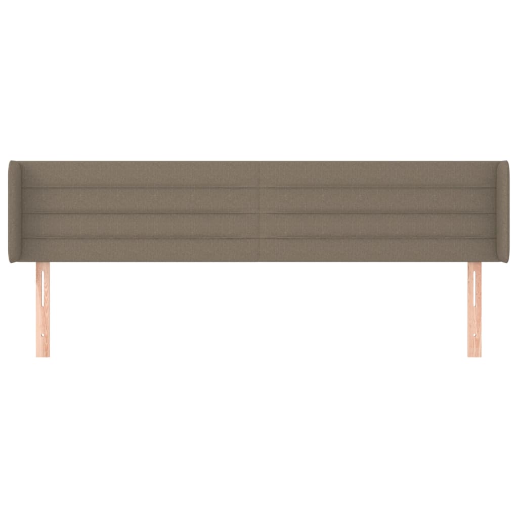 vidaXL Hoofdbord met randen 203x16x78/88 cm stof taupe afbeelding