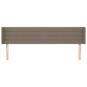 Čelo postele typu ušák taupe 203 x 16 x 78/88 cm textil - obrázek 3