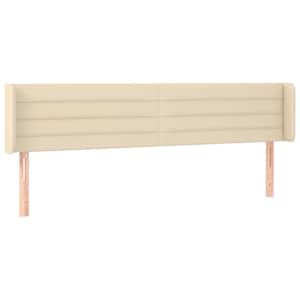 Čelo postele typu ušák krémové 203 x 16 x 78/88 cm textil - obrázek 2