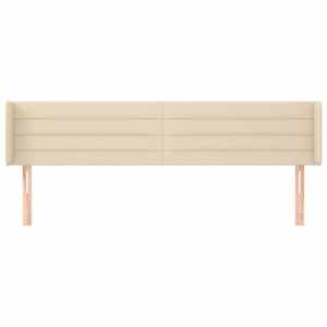 Čelo postele typu ušák krémové 203 x 16 x 78/88 cm textil - obrázek 3