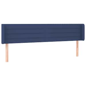 Čelo postele typu ušák modré 203 x 16 x 78/88 cm textil - obrázek 2