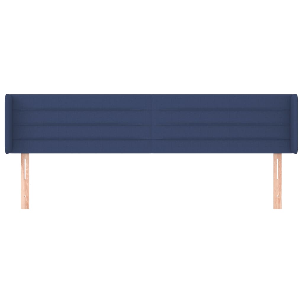 vidaXL Hoofdbord met randen 203x16x78/88 cm stof blauw