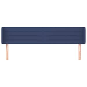 Čelo postele typu ušák modré 203 x 16 x 78/88 cm textil - obrázek 3