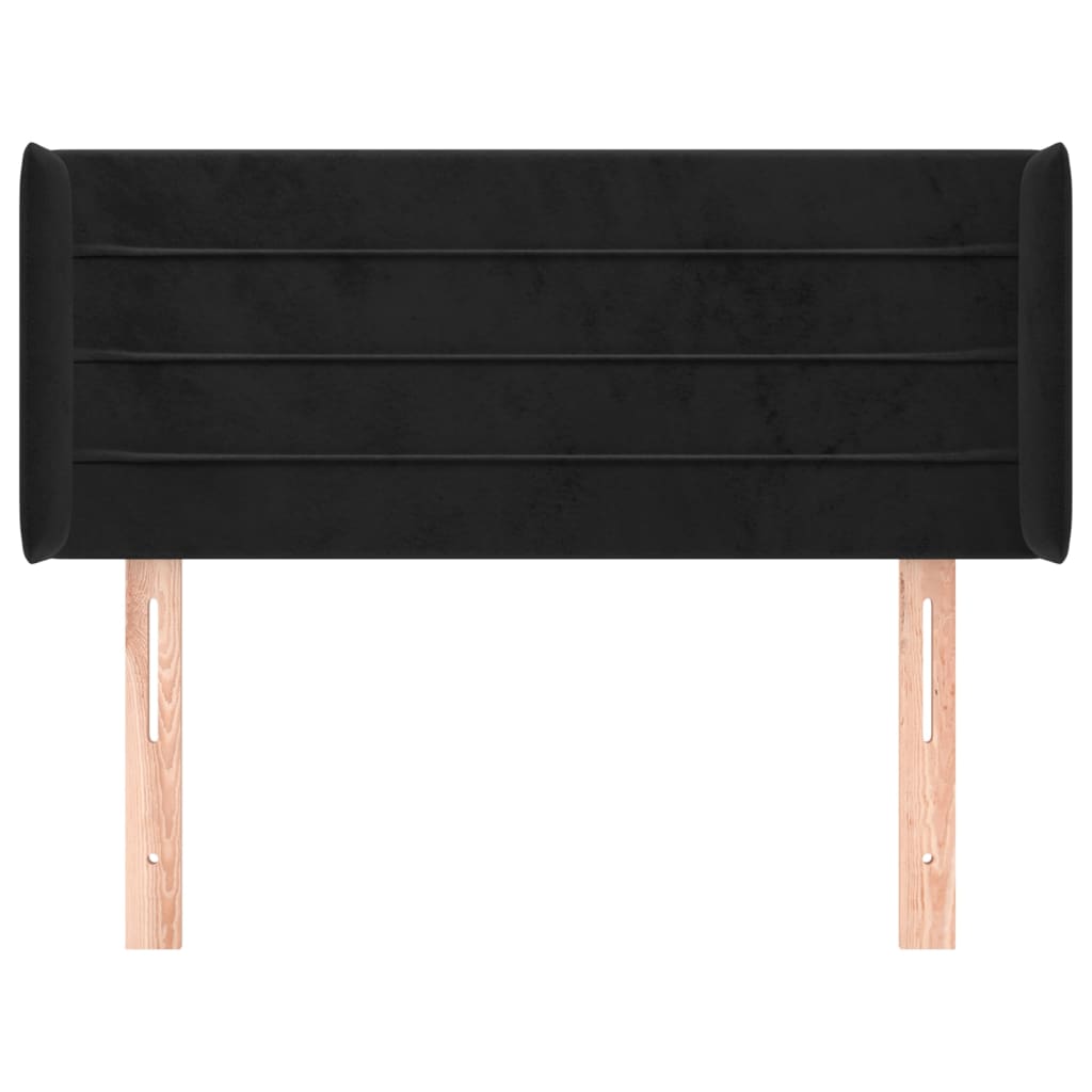 vidaXL Hoofdbord met randen 83x16x78/88 cm fluweel zwart afbeelding