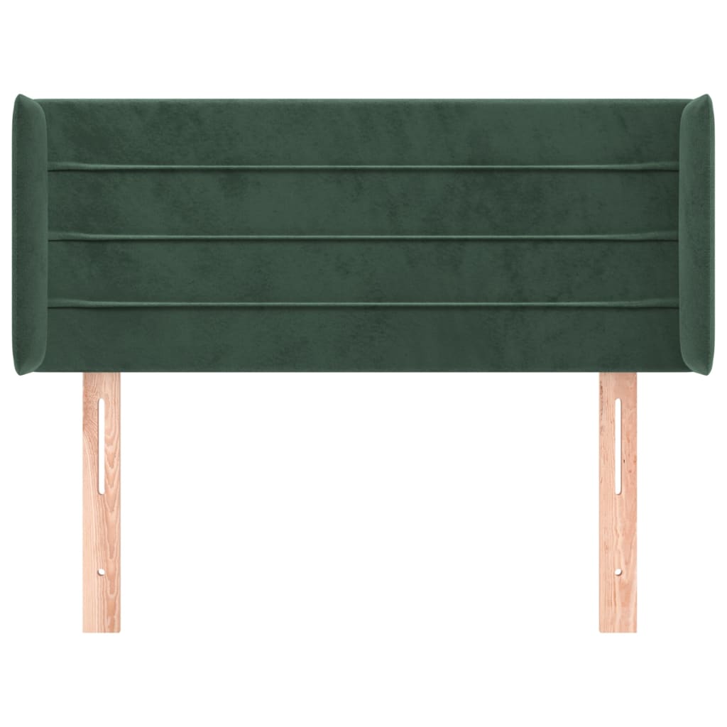 vidaXL Hoofdbord met randen 83x16x78/88 cm fluweel donkergroen afbeelding